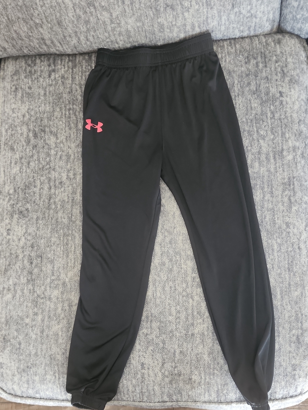 Under Armour Kids Black Joggers with Red Logo